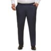 JOHN PRIDE Plus Size Men Regular Fit Mid-Rise Solid Navy Blue Formal Trousers (JPTR22010S_46_Navy Blue)