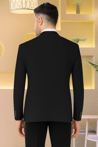 SaintX Men's Formal Blazer/Coat, dri-fit Fabric, Office Jet Black - Image 3