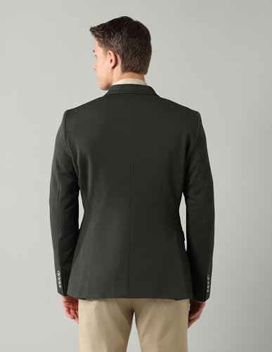 Arrow Men's Solid Full Sleeves Regular Fit Notch Lapel Collar Polyester Blazer Olive - Image 11