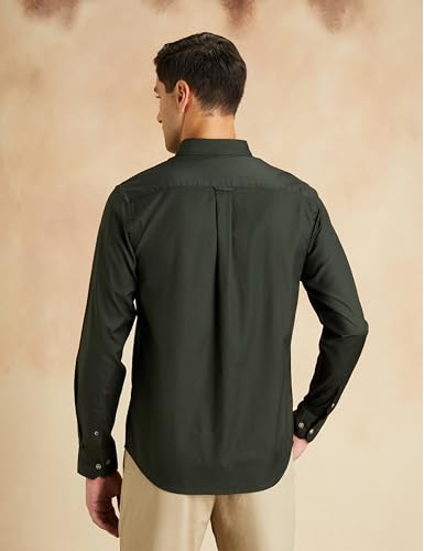 Symbol Premium Men's Stylish Solid All Day Fresh Buttondown Casual Shirt - Regular Fit | Plain | Full Sleeve | Cotton Semi Formal Wear (Available in Plus Size & Combo Pack) (Dark Green_Small) - Image 6