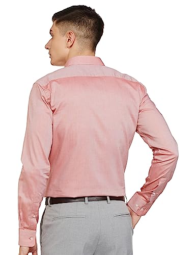 Park Avenue Men's Cotton Structure Slim Fit Shirt (Pmsx17126-E4_Medium Orange - Image 4