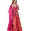 Brulry Women's Pink Color Embroidered Lehanga Choli Set