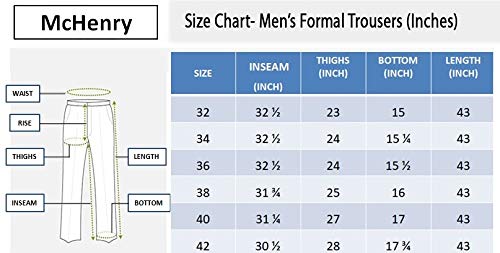 Mc Henry Men's Mid Rise Solid Formal Regular Fit Polyviscose Beige Trousers(Beige4005-38_Color:Beige_Size:38) - Image 6
