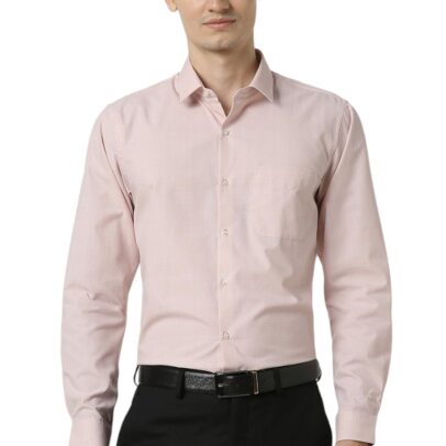 Peter England Men Pink Slim Fit Full Sleeves Formal Shirt