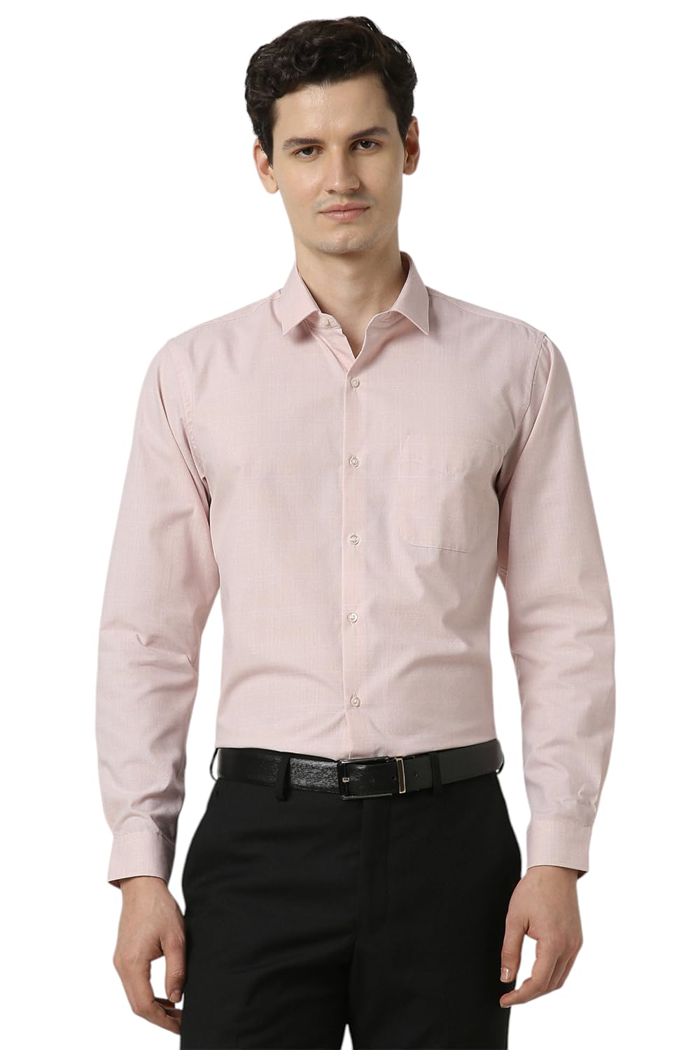 Peter England Men Pink Slim Fit Full Sleeves Formal Shirt