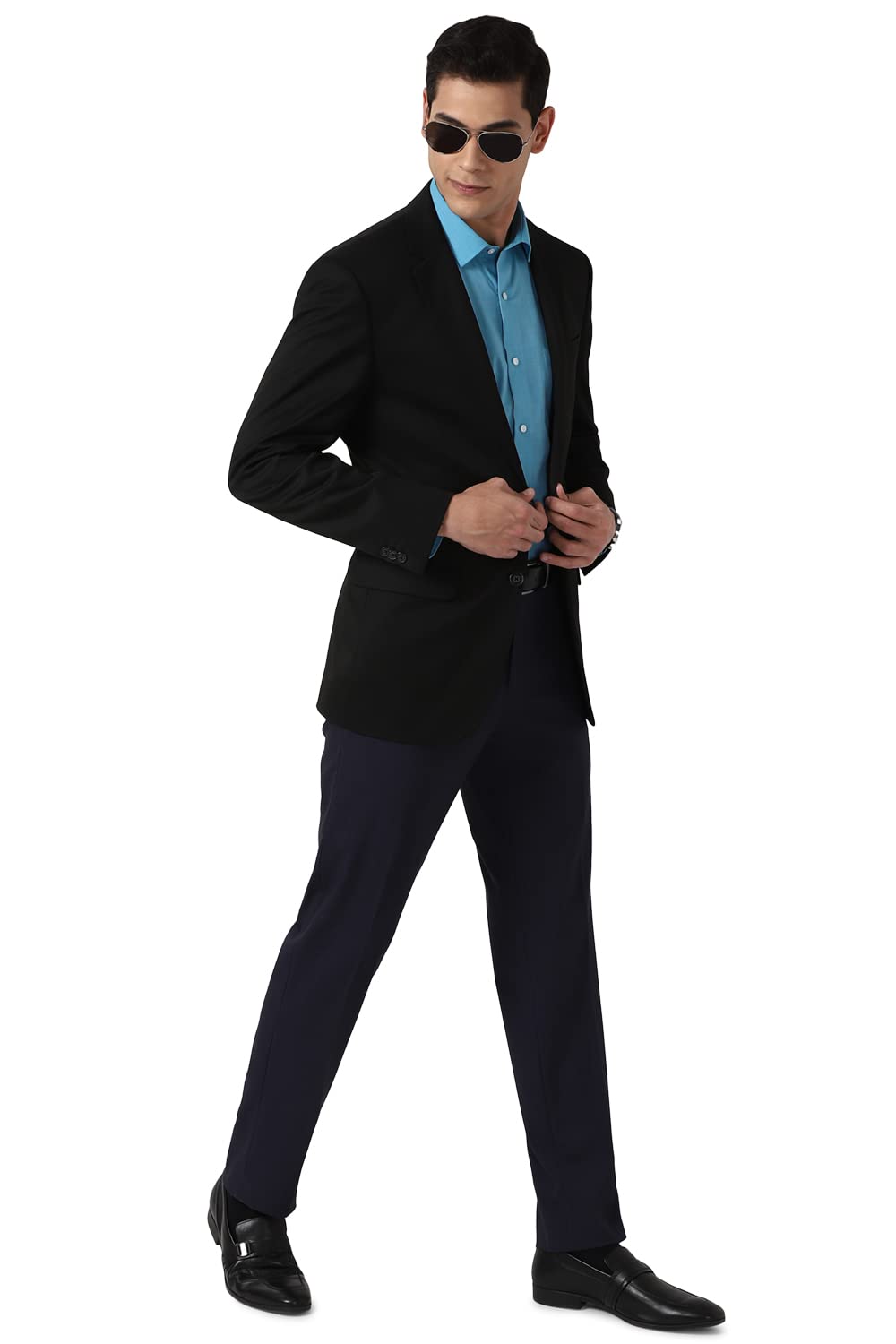 Peter England Men's Regular Fit Blazer (PEBZOTLBC6864244_Dark Blue_44) - Image 2