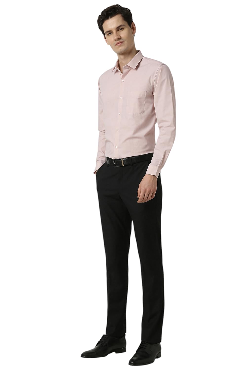 Peter England Men Pink Slim Fit Full Sleeves Formal Shirt - Image 2