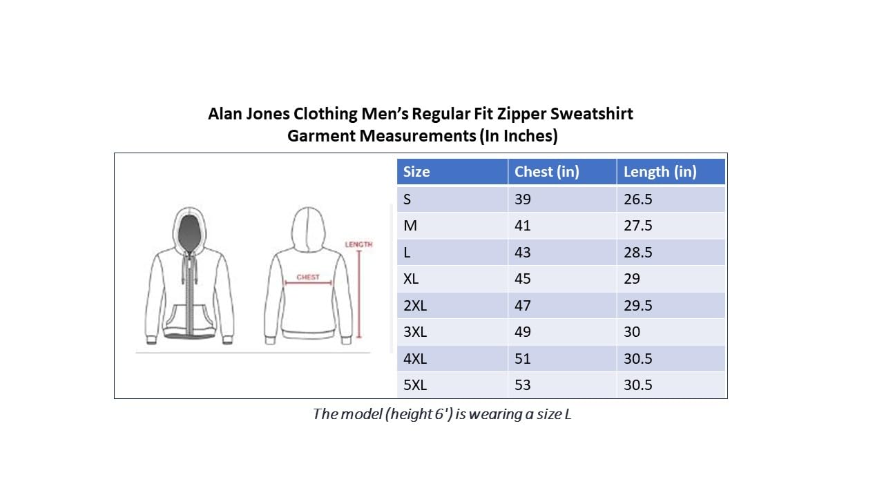Alan Jones Clothing Men’s Solid Zipper Hooded Sweatshirt | Ribbed Hem, Lined Hood, Side Pockets, Durable Zip | Multiple Colors (Black_S) - Image 3