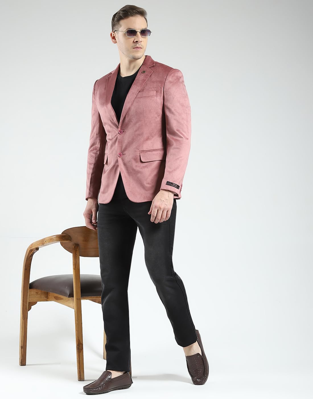 Monte Carlo Men's Regular Fit Formal Blazer | Solid Pattern | Notch Lapel Classic Office Blazer's for Men Red L (Pack of 1) - Image 3