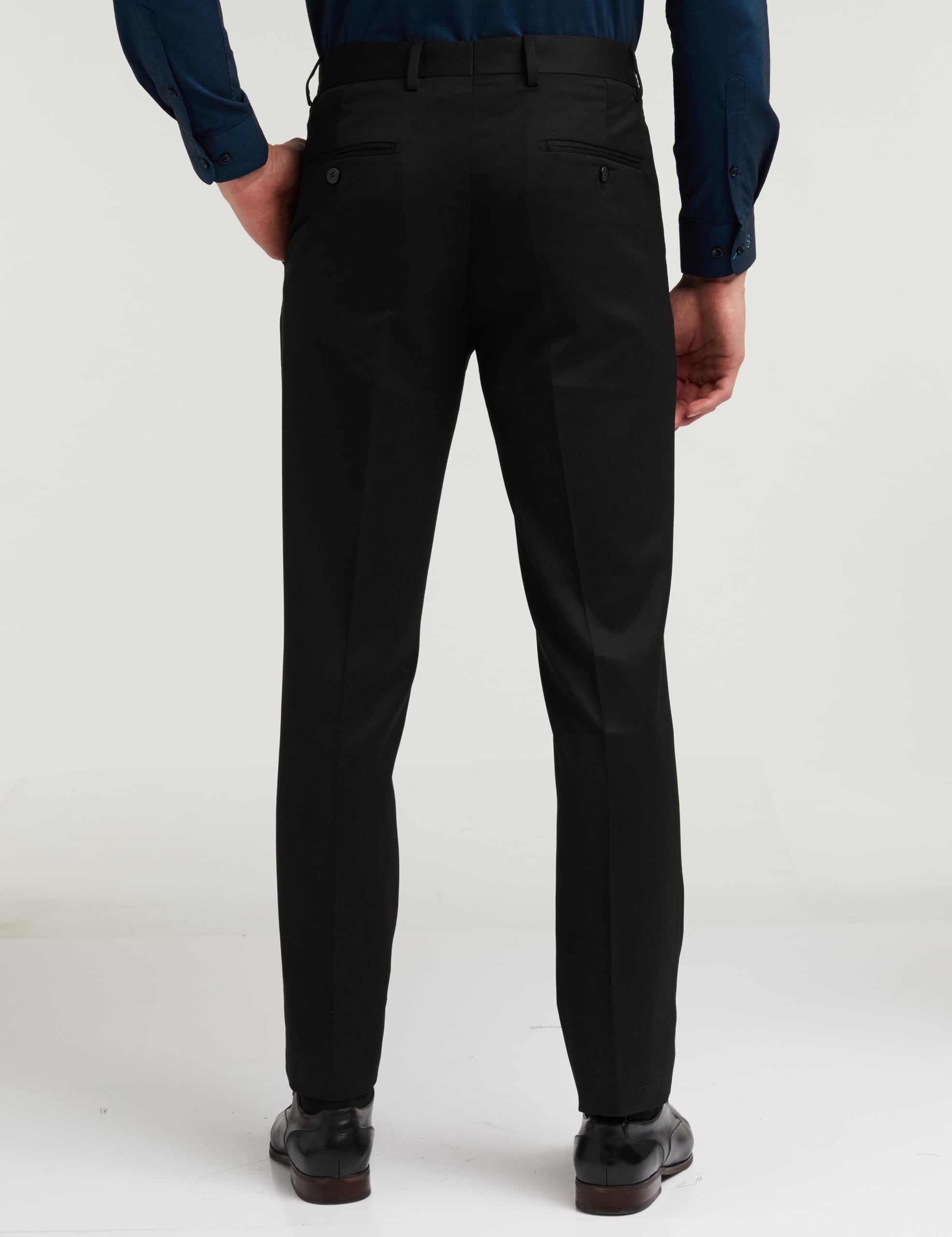 Peter England Men's Slim Fit Work Utility Pants (PETFOSLBR35628_Dark Blue_38) - Image 6