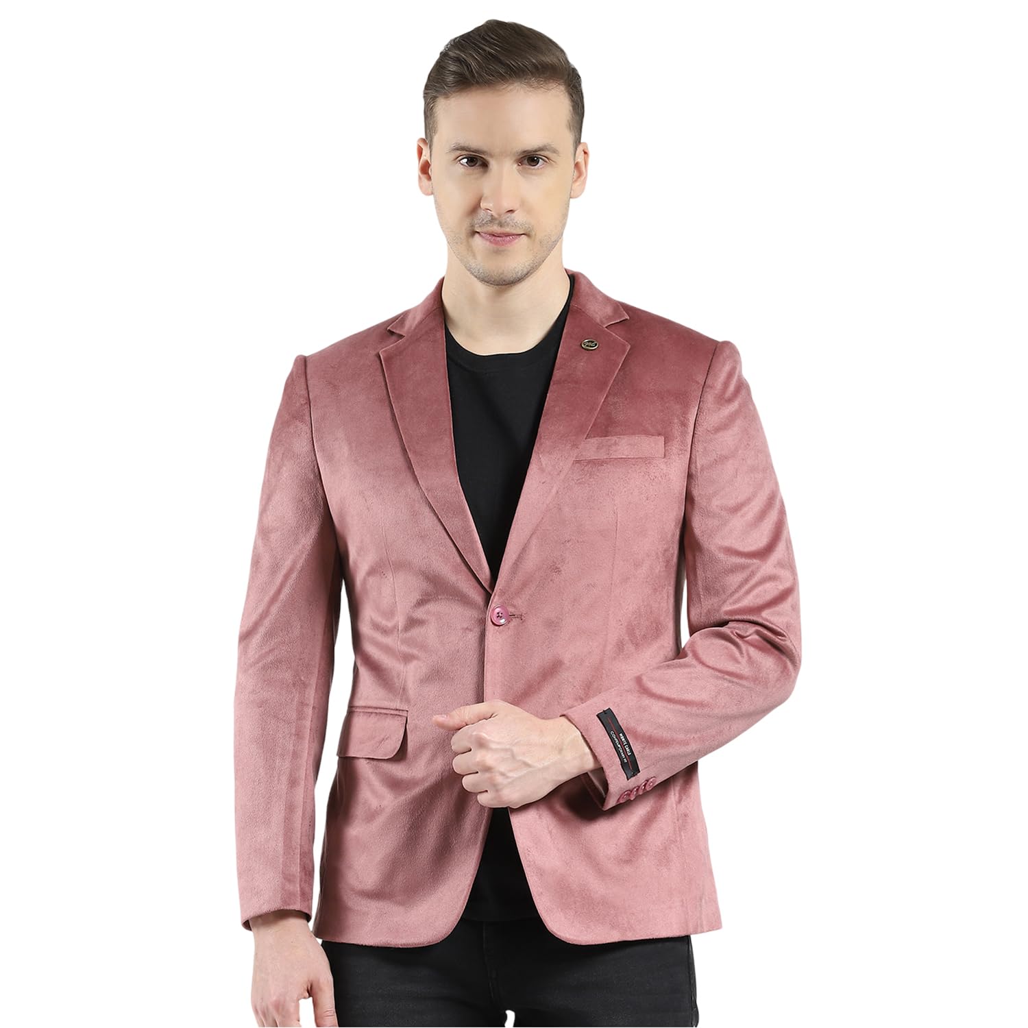 Monte Carlo Men's Regular Fit Formal Blazer | Solid Pattern | Notch Lapel Classic Office Blazer's for Men Red L (Pack of 1)