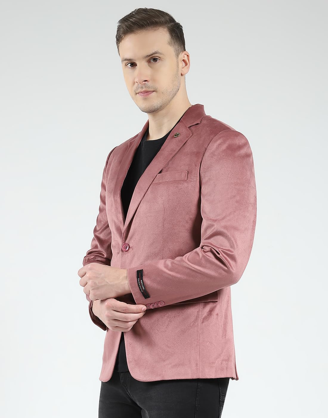 Monte Carlo Men's Regular Fit Formal Blazer | Solid Pattern | Notch Lapel Classic Office Blazer's for Men Red L (Pack of 1) - Image 6