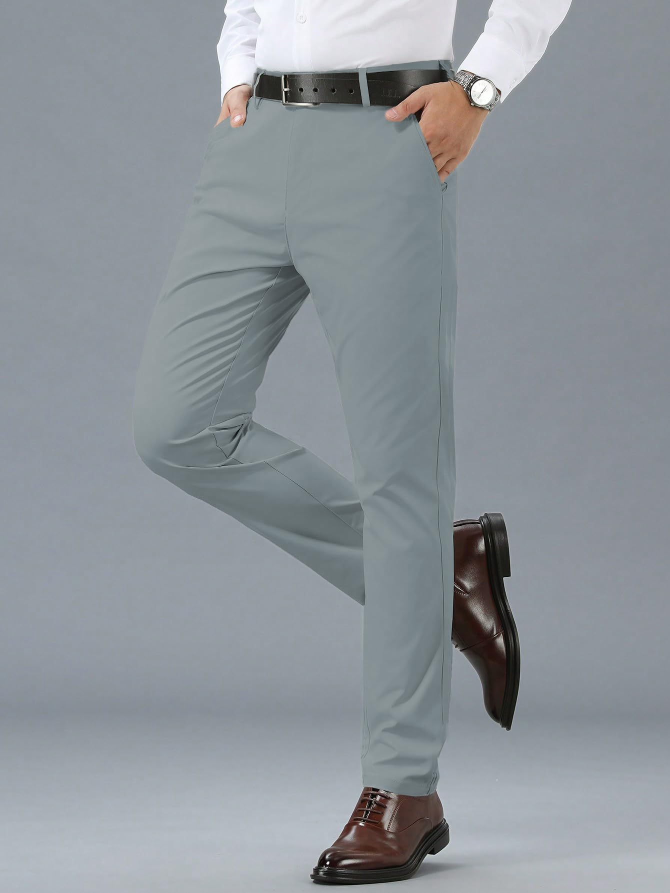 ® Men's Cotton Casual Trouser |Trouser for Men |Formal Pant for Man |Pant for Man |Cotton Pant for Men (Trouser-2042-Grey-36) - Image 3