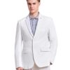Arrow Men's Solid Full Sleeves Regular Fit Notch Lapel Collar Polyester Blazer White