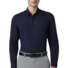 Peter England Men's Premium Solid Herringbone Regular Fit Full Sleeve Formal Shirt | Wonder Fabric | Cotton Rich Dark Navy