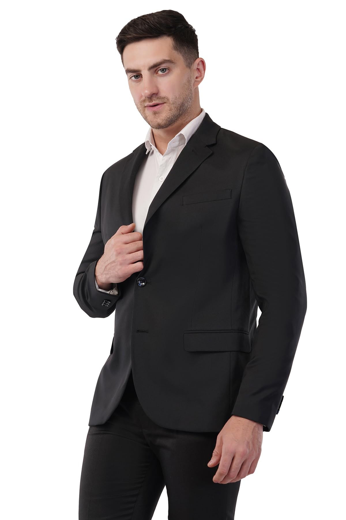 SaintX Men's Formal Blazer/Coat, dri-fit Fabric, Office Jet Black