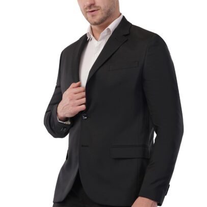 SaintX Men's Formal Blazer/Coat, dri-fit Fabric, Office Jet Black