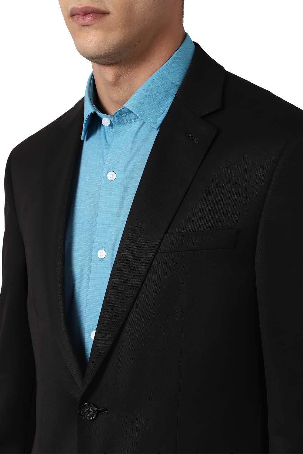 Peter England Men's Regular Fit Blazer (PEBZOTLBC6864244_Dark Blue_44) - Image 3