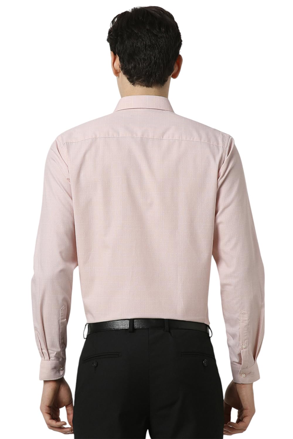 Peter England Men Pink Slim Fit Full Sleeves Formal Shirt - Image 4