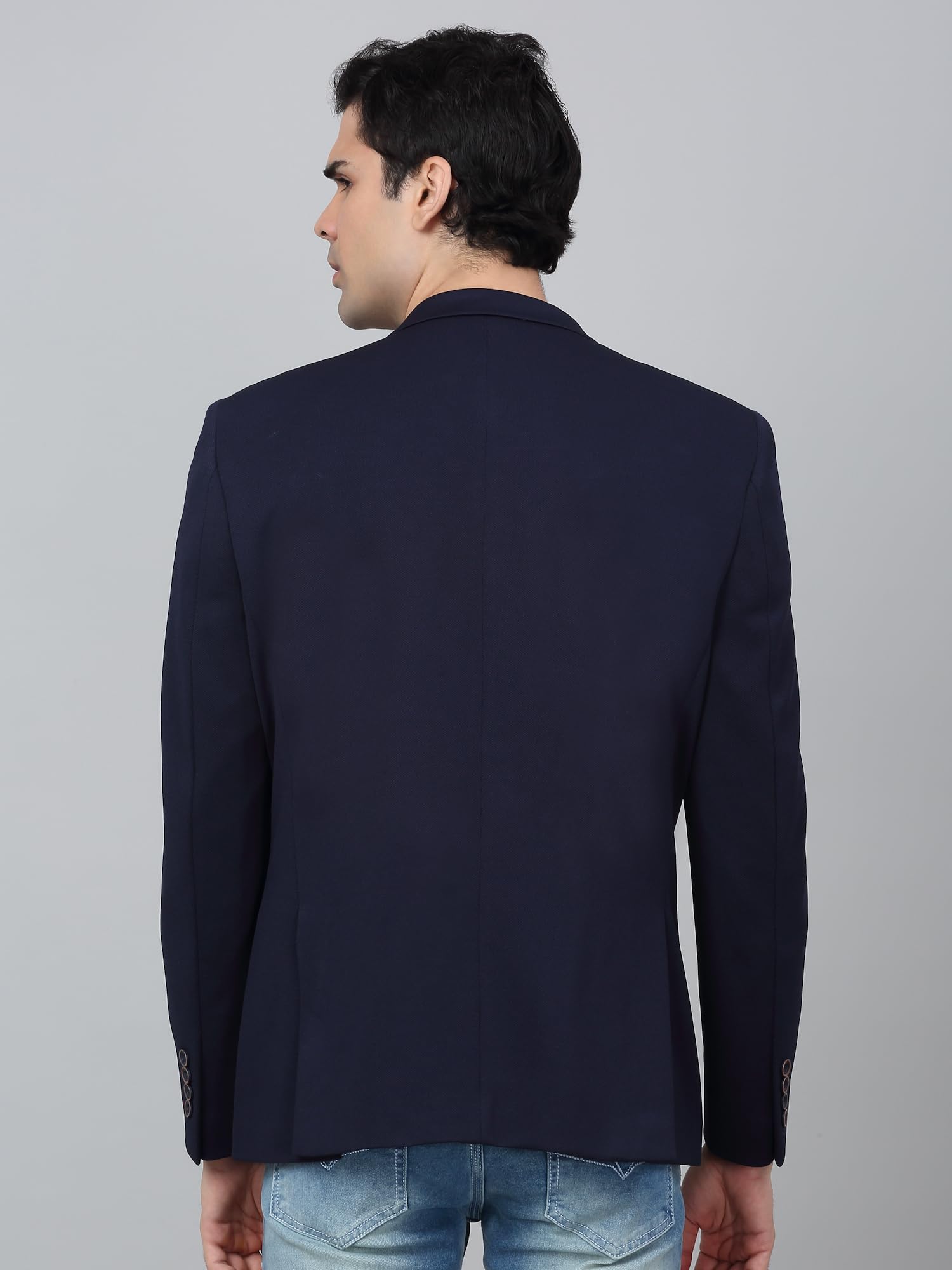 Cantabil Self Design Navy Blue Full Sleeves Notch Lapel Casual Blazer for Men | Casual Blazer for Men | Men Blazer for Casual (MBZC00069_Navy_38) - Image 6
