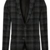 Ruby fabrics linings Unstitched Grey Yarn Dyed Blazer Tweed Flannel Fabric (2 Meter For As Per Your Use)