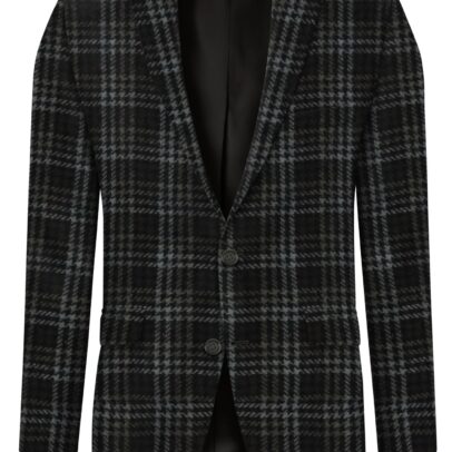 Ruby fabrics linings Unstitched Grey Yarn Dyed Blazer Tweed Flannel Fabric (2 Meter For As Per Your Use)