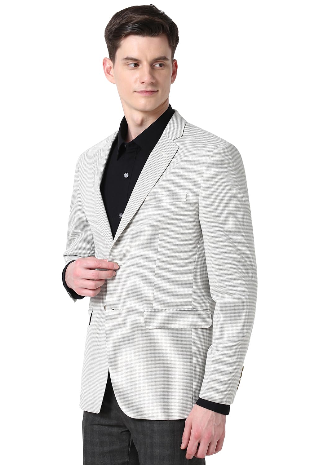 Peter England Men's Blazer (PIBZWNSFT77397_Grey - Image 5