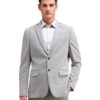 Arrow Men's Grey Self-Design Notch Collar Long Sleeve Formal Polyester Slim Fit Blazer (ARAIBZ5035_Grey_40)