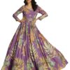 madhuram textiles Women's Rayon Print with Hand Embroidery Work Anarkali Long Gown(M-2543 Pink_Medium)