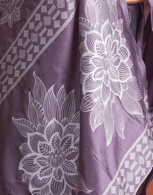 SIRIL Women's Kanjivaram Soft Silk Saree Pure Silk Saree with Unstitched blouse Piece (3882S198A_Dusty Purple) - Image 2
