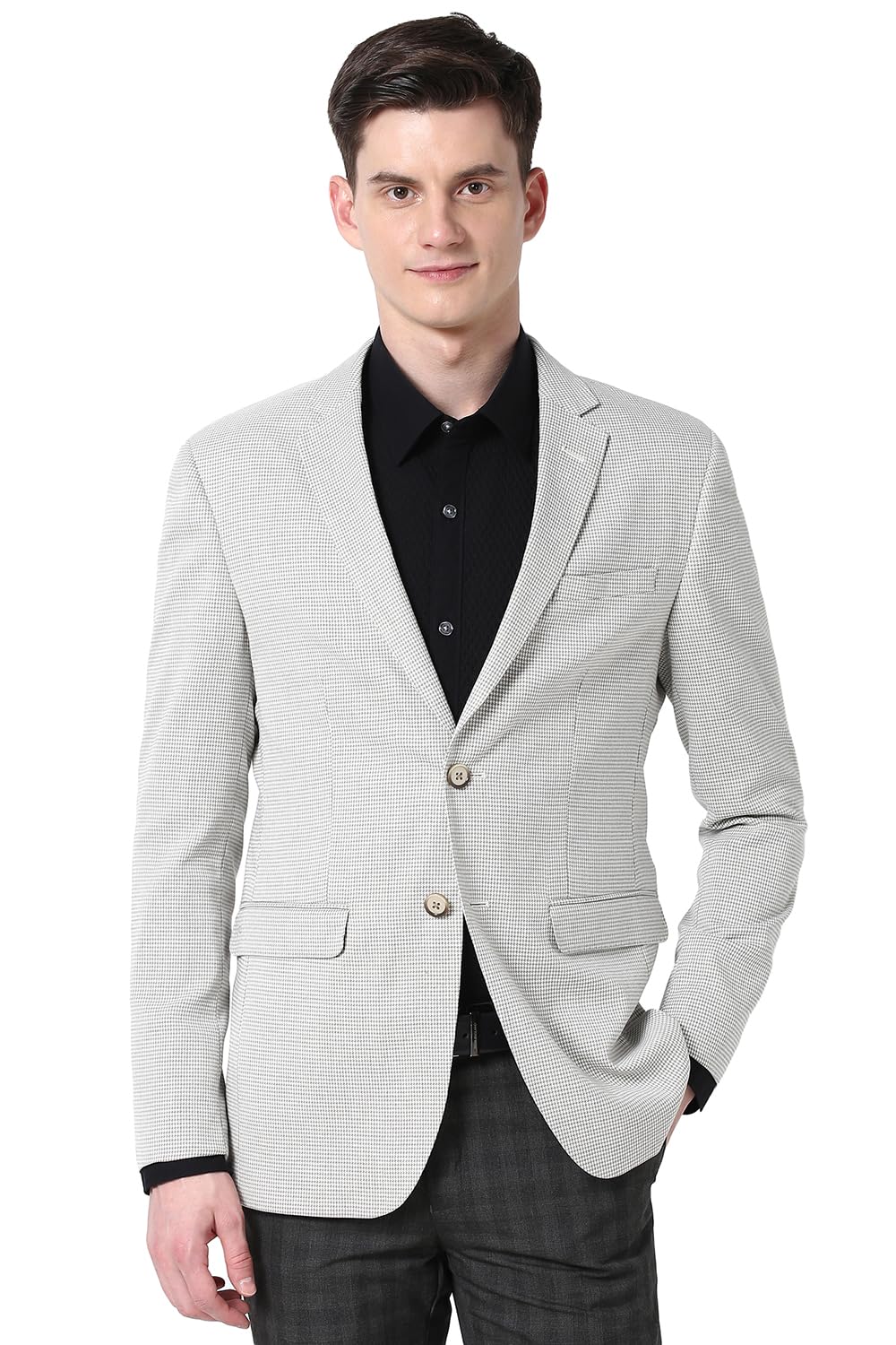 Peter England Men's Blazer (PIBZWNSFT77397_Grey