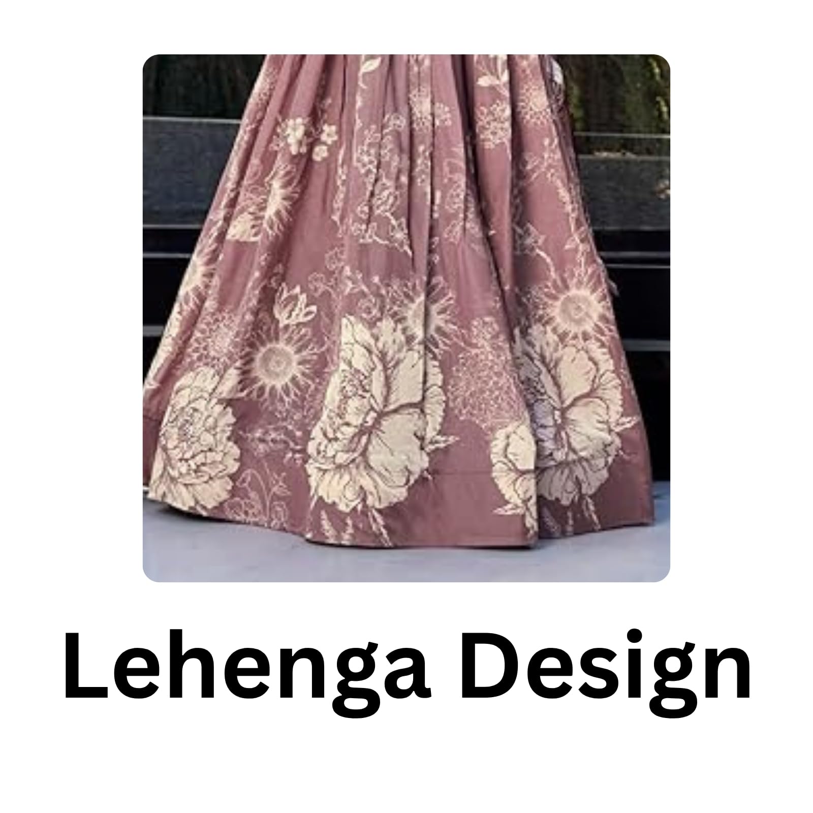 LooknBook Women's Tussar Silk Ready to Wear Stitched Lehenga Choli Set with Heavy Tassels Koti and Foil Printed Floral Pattern - Image 2