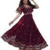 Fashion Basket Women's Georgette Anarkali Gown Maroon