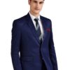FAVOROSKI Designer Men's Slim Fit Notched Lapel Single Breasted Solid Blazer (Navy Blue, L)