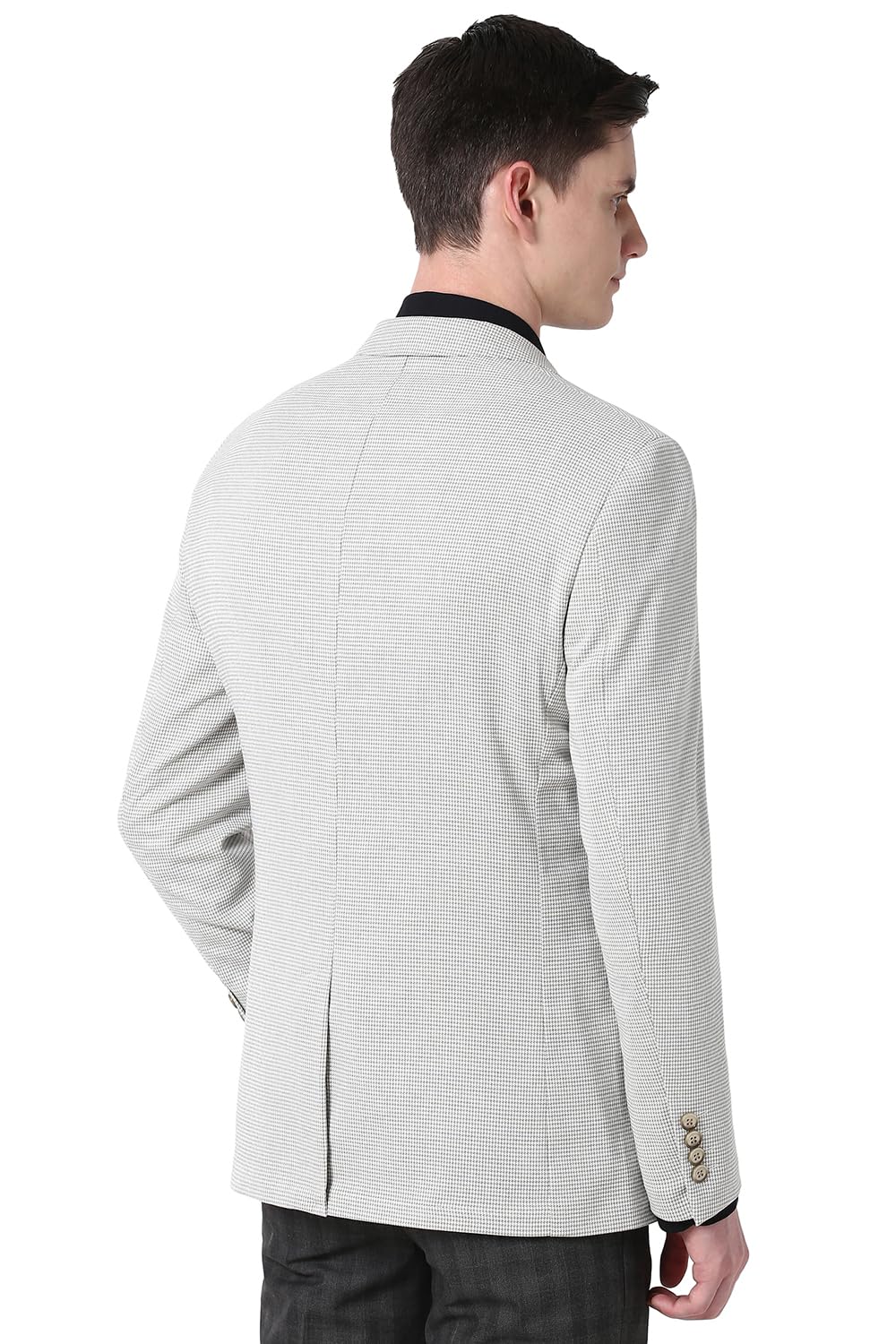 Peter England Men's Blazer (PIBZWNSFT77397_Grey - Image 4