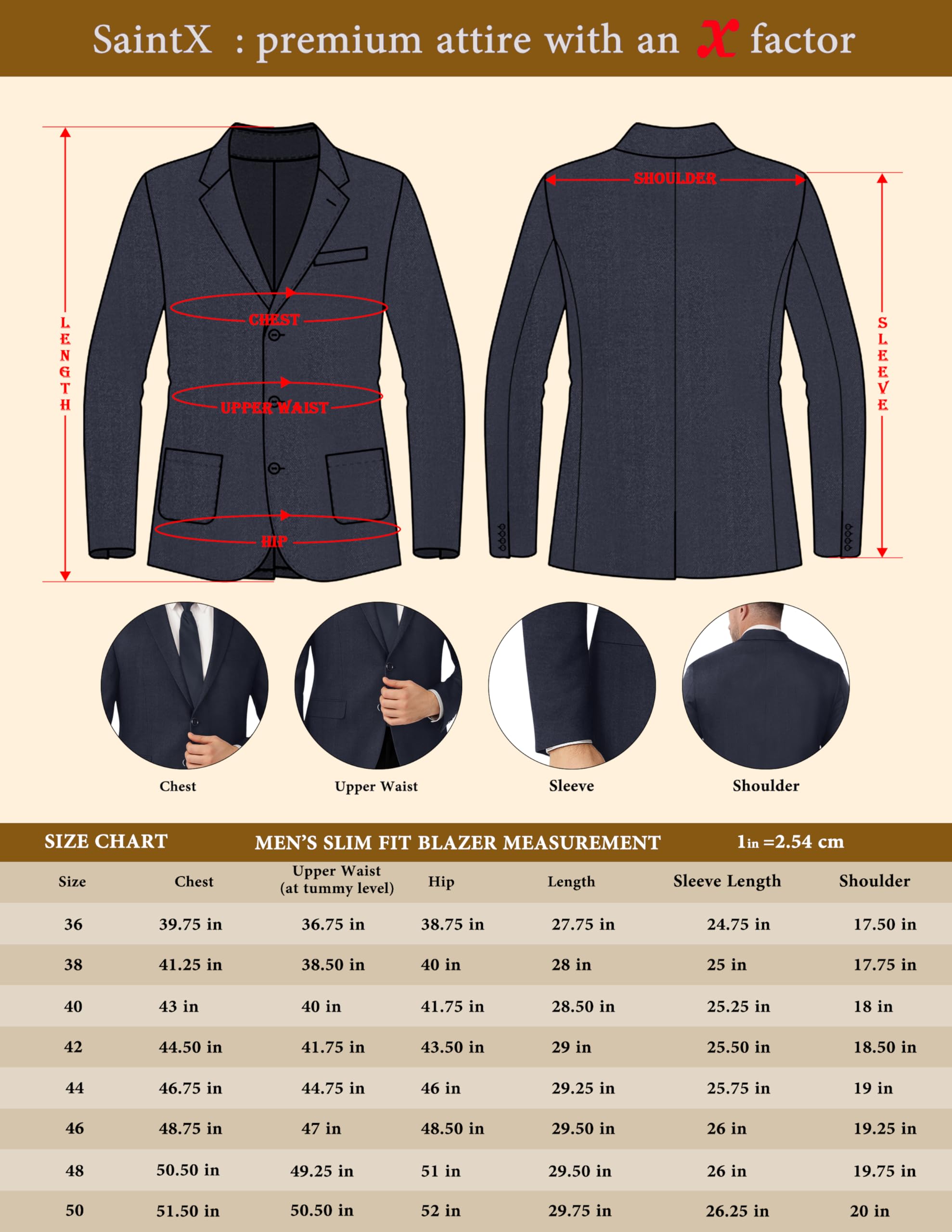 SaintX Men's Formal Blazer/Coat, dri-fit Fabric, Office Jet Black - Image 2