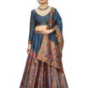 PURVAJA Women's Jacquard Semi-Stitched Lehenga choli (Nisva-Rama_Free Size)