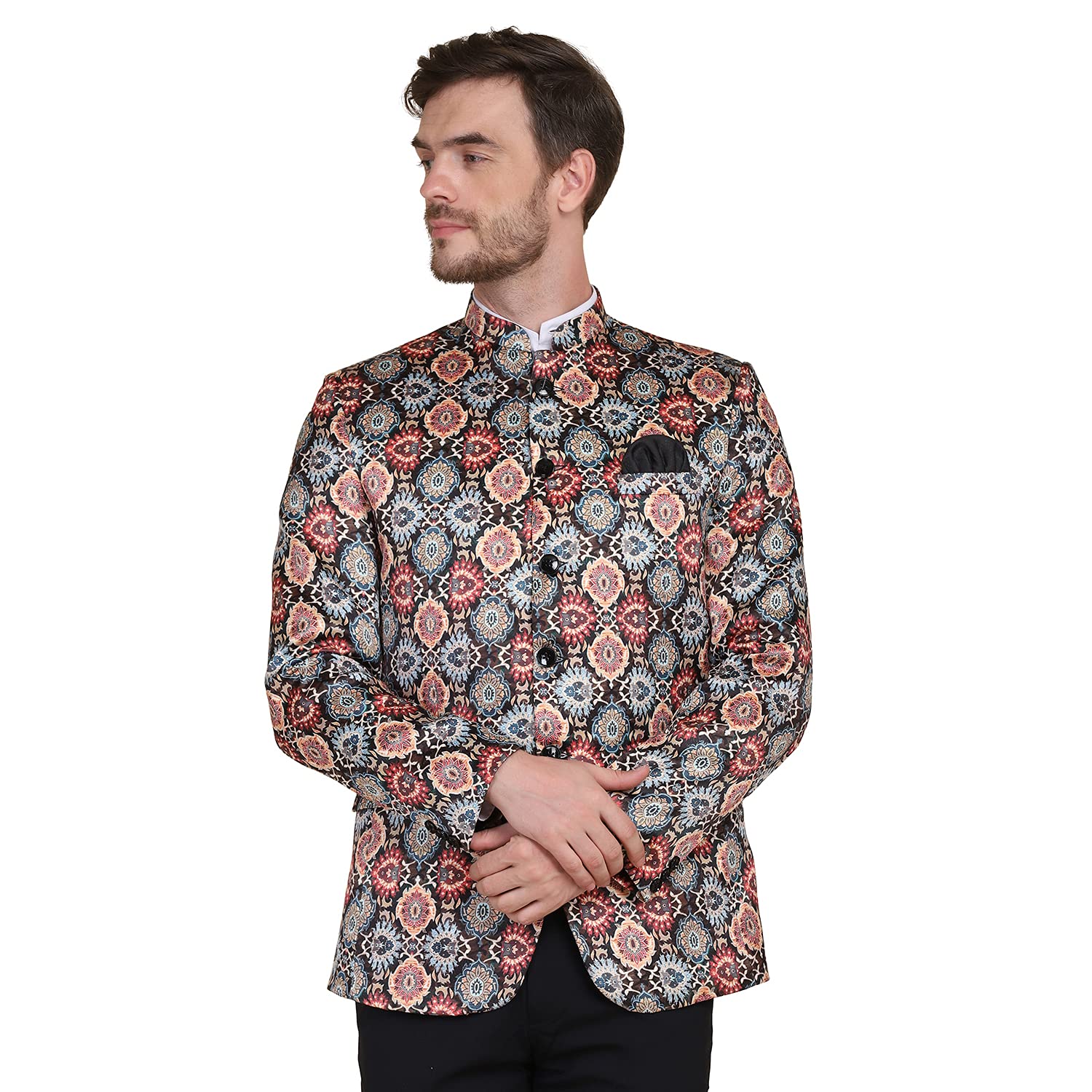 TAHVO Men's Tuxedo Slim Fit Blazer (310035-36_Multi 01