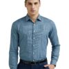 Van Heusen Men's Cotton Slim Fit Shirt (VHSFFSLBP63864_Dark Blue 42)