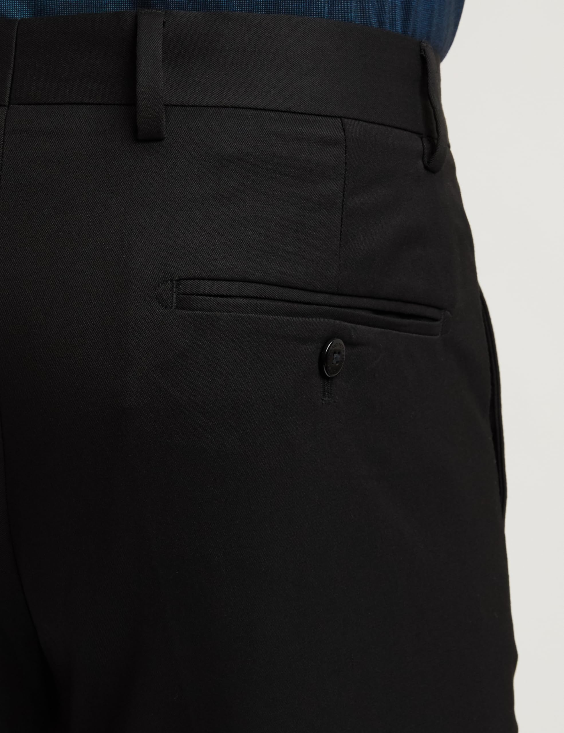 Peter England Men's Slim Fit Work Utility Pants (PETFOSLBR35628_Dark Blue_38) - Image 3