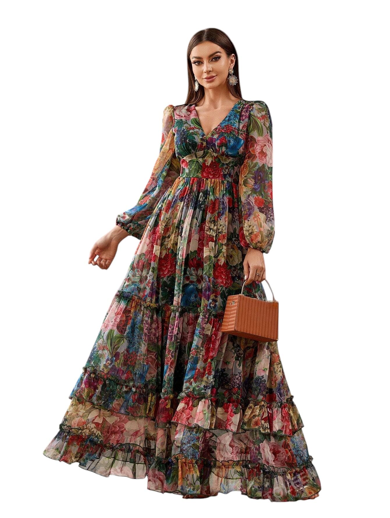 LITZO Dress for Women || Western Dresses for Women || One Piece Maxi Dress (L-30-L) Yellow