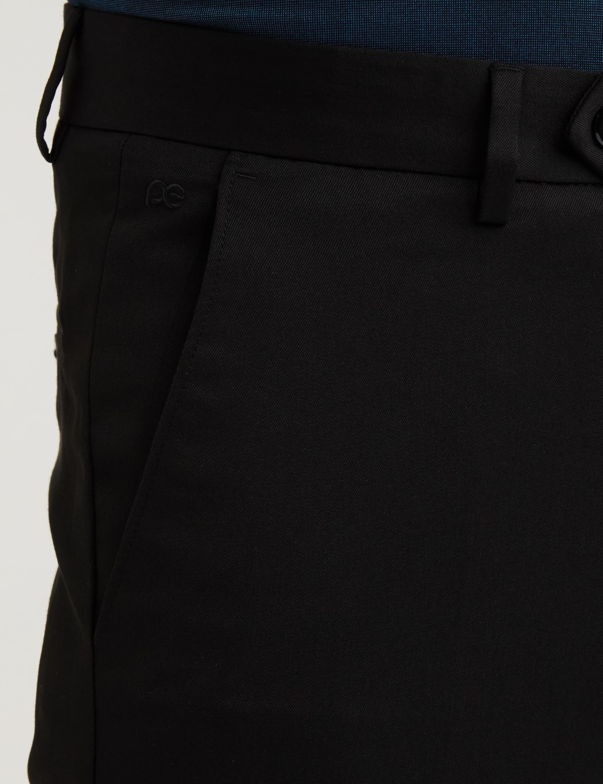 Peter England Men's Slim Fit Work Utility Pants (PETFOSLBR35628_Dark Blue_38) - Image 4