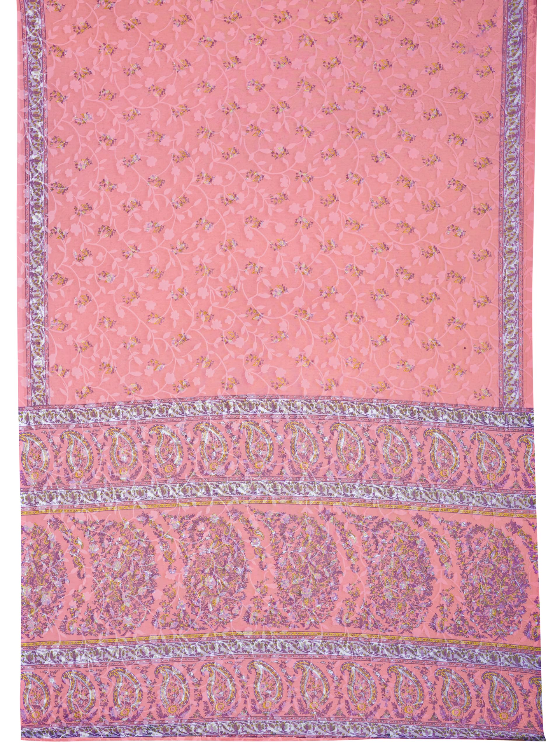 Garden Vareli Women Brasso Floral Print Saree With Unstitched Blouse Piece 62408 - Peach - Image 2