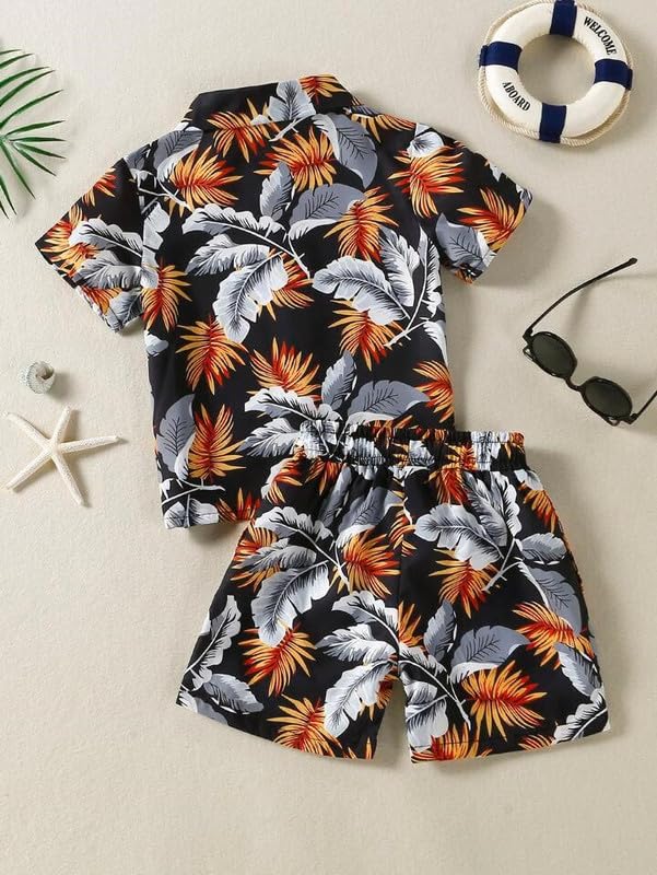 CHALODIA Baby Boy Co-Ord Set | Vibrant Multicolor Print | Perfect for Beach, Picnic & Summer Outings | Toddler Shirt & Shorts - Image 2