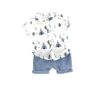 Vikita Enterprise dimension Kids Boy's Printed Cotton Blend,Hosiery Short Sleeve Regular Wear Shirt & Shorts Set (V_E_1019 White&Blue 3-4 Year)