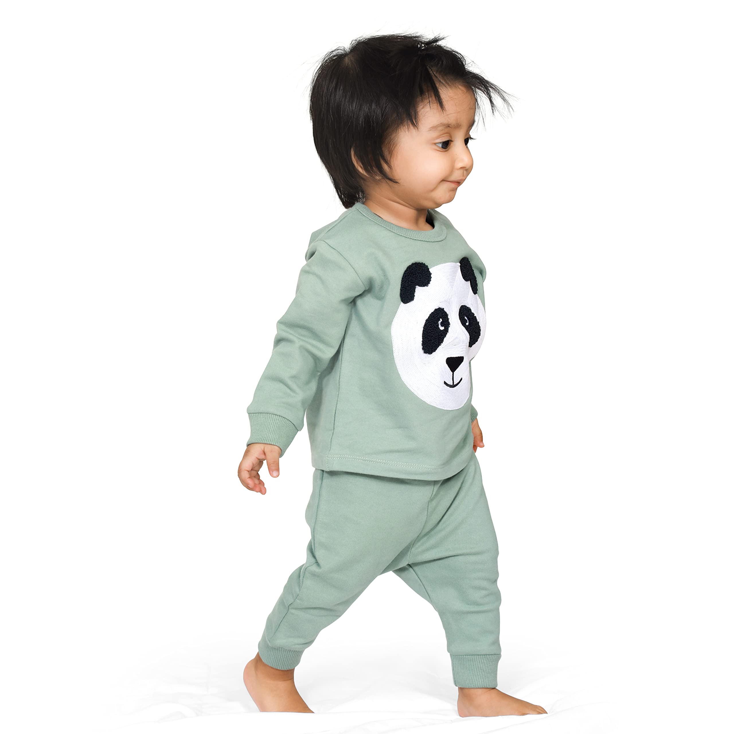 ARIEL Cotton Clothing Sets for Baby Boys & girls - Unisex Clothing sets Full Sleeve T-shirt & Pant (GrnPan_2-3 Years) - Image 5
