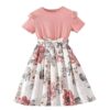 Niren Enterprise Baby Girl Dresses, Modal Fabric Frocks with Floral Print & Top with Short Flutter Sleeve for Birthday and Special Occassions, Fancy Dress for Kids (Love Bird Frock, 3-4 Years) Peach