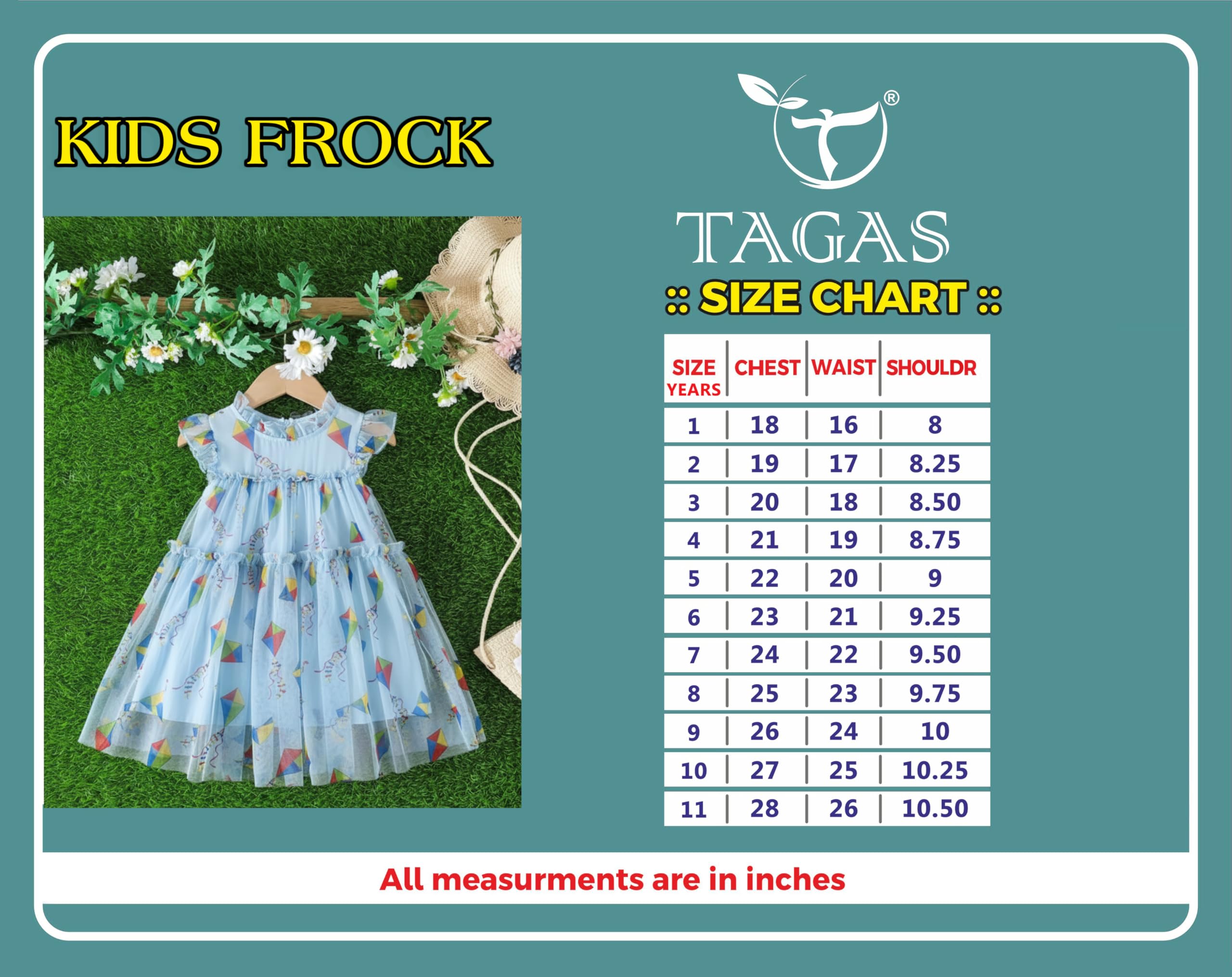 Baby Girls Party Dress – Sky Blue Tulle Frock with Colorful Kite Print | Soft Cotton Inner Lining | Birthday, Festive & Summer Wear Outfit - Image 2