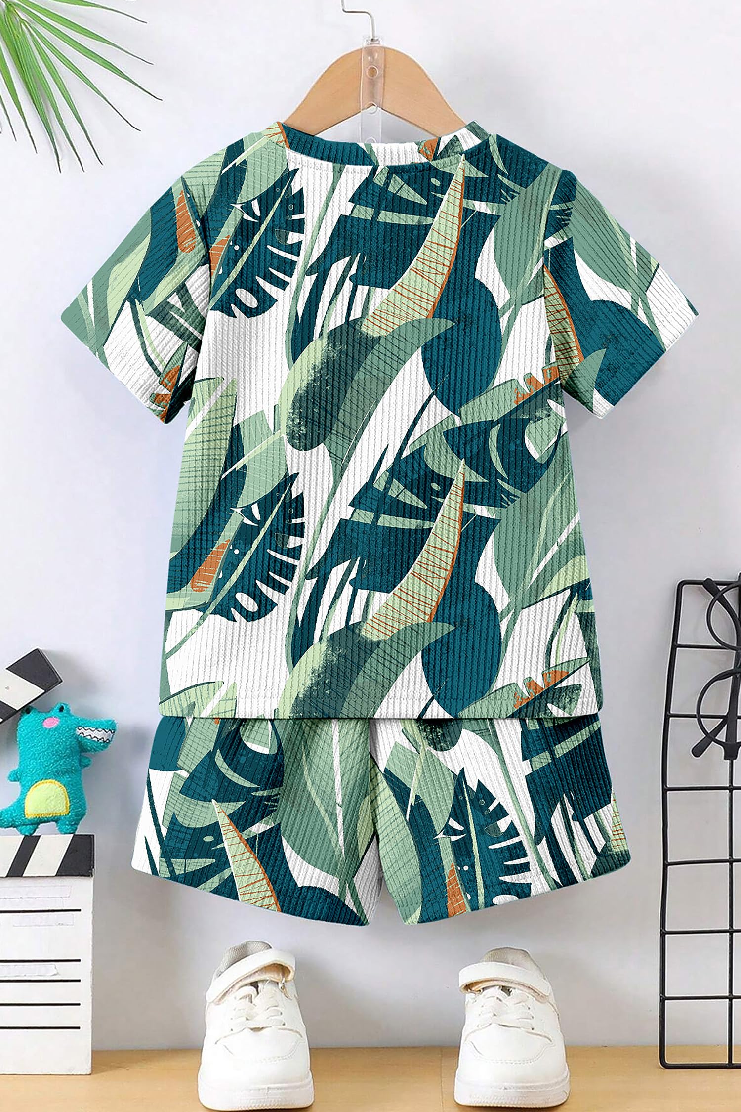 Fashion Dream Boys Lycra Printed Co-ord Set|Boys Combo Set|Printed Clothing Set (FD.OMBCMB00146 GRN 1Y_Green_1 Yrs) - Image 7