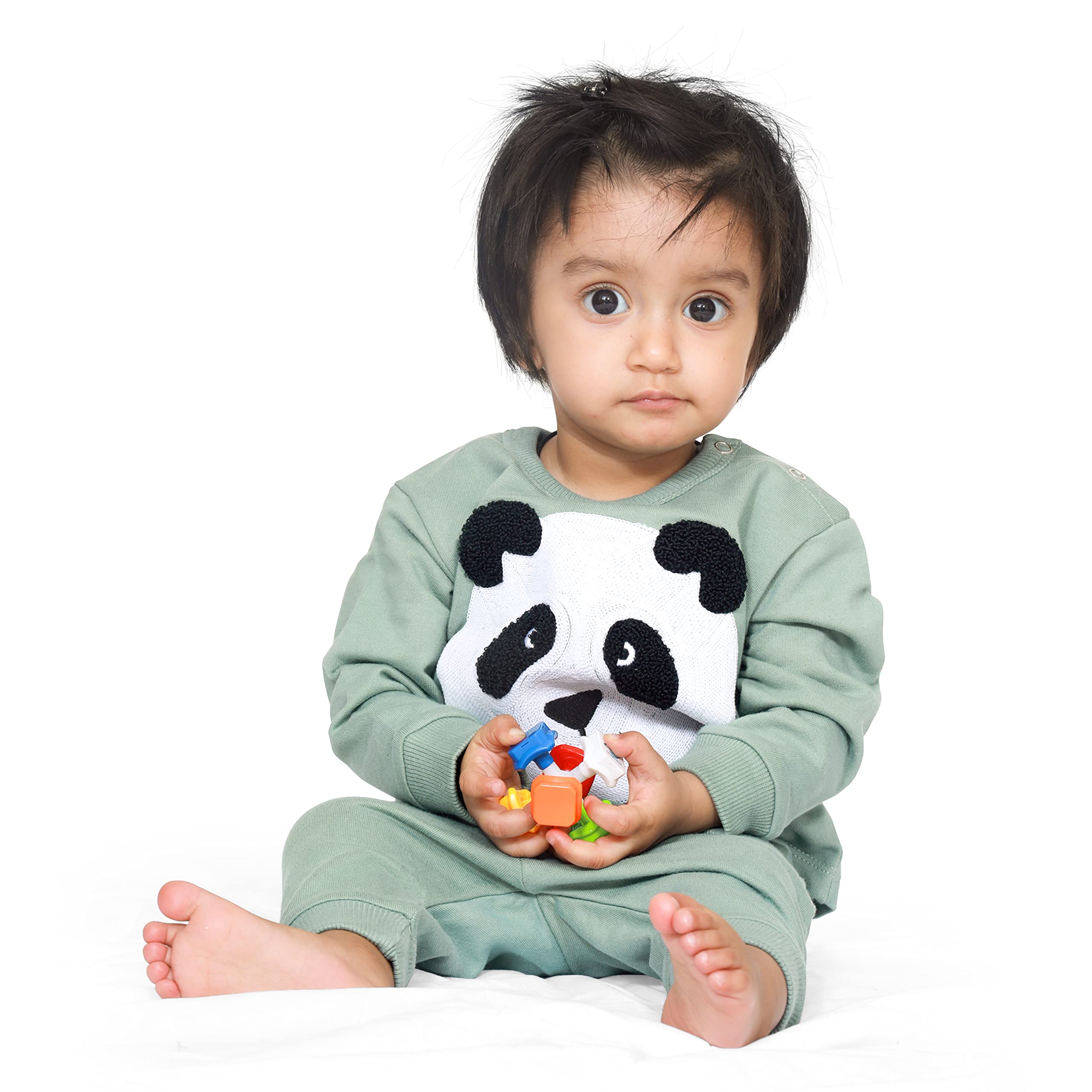 ARIEL Cotton Clothing Sets for Baby Boys & girls - Unisex Clothing sets Full Sleeve T-shirt & Pant (GrnPan_2-3 Years) - Image 7